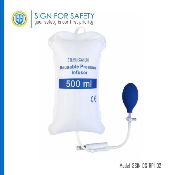 STERILESAFE® Disposable Pressure Infusion Bag 500ml for IV fluid infusion.