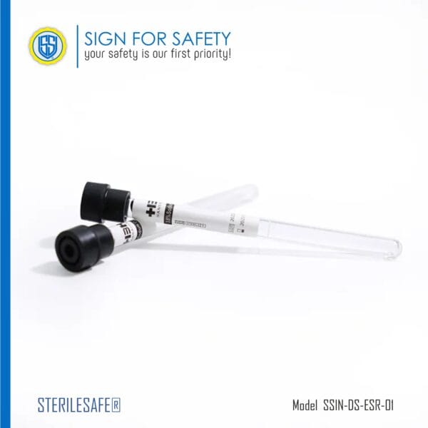 STERILESAFE® ESR Blood Collection Tube with sodium citrate additive.